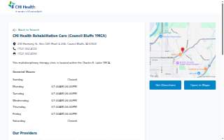 CHI Health Rehabilitation Care (Council Bluffs YMCA) website