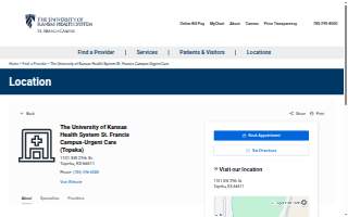 The University of Kansas Health System St. Francis Campus-Urgent Care website