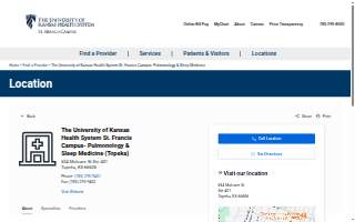 The University of Kansas Health System St. Francis Campus- Pulmonology & Sleep Medicine website