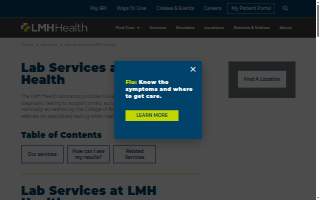 LMH Health Lab website