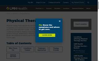 LMH Health Therapy Services - Main Campus website