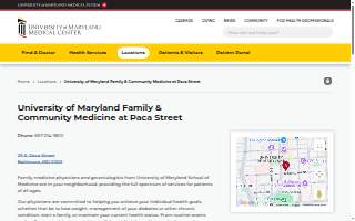 University of Maryland Family & Community Medicine at Paca Street website