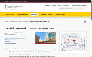 UM Midtown Health Center Primary Care website