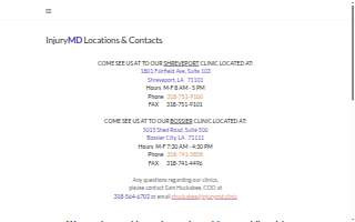 InjuryMD of Bossier website