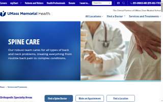 UMass Memorial Center for Spine Health website