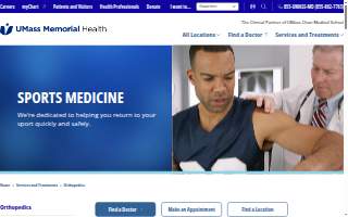 UMass Memorial Medical Center Sports Medicine website