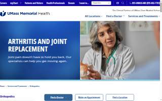 Arthritis And Joint Center- UMass Memorial Medical Center - Memorial Campus website
