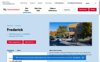 Children's National Frederick website