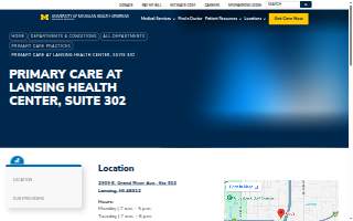 Primary Care at Lansing Health Center, Suite 302 | University of Michigan Health-Sparrow website
