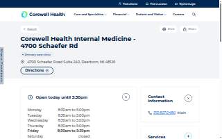 Corewell Health Internal Medicine - 4700 Schaefer Rd website