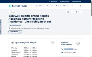 Corewell Health Grand Rapids Hospitals Family Medicine Residency - 275 Michigan St NE website