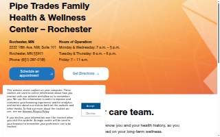 Pipe Trades Family Health & Wellness Center website