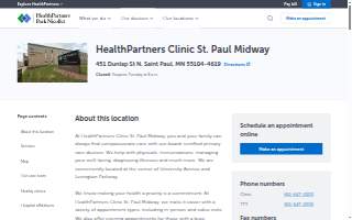 HealthPartners Clinic St. Paul Midway website