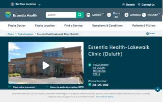 Essentia Health-Lakewalk Clinic (Duluth) website