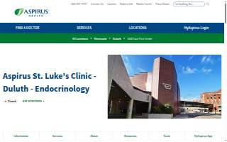 Aspirus St. Luke's Clinic - Duluth - Endocrinology website