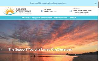Gulf Coast Recovery Clinic website