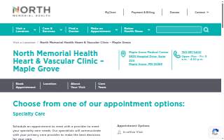 North Memorial Health Heart & Vascular Clinic - Maple Grove website