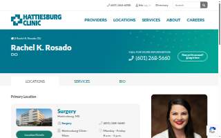 Rachel K. Rosado, DO - Hattiesburg Clinic Surgery website