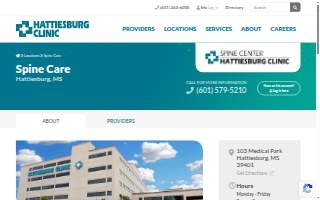 Hattiesburg Clinic Spine Center website