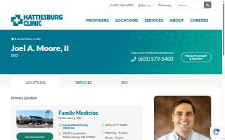 Joel A. Moore, II, DO - Hattiesburg Clinic Lincoln Road Family Medicine website
