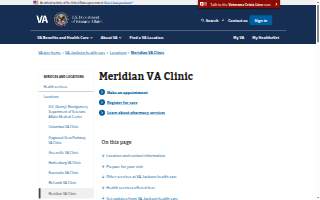 Meridian VA Clinic website