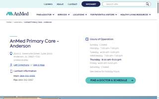 Anderson Family Medical Clinic website