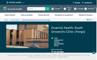 Essentia Health-South University Clinic (Fargo) website