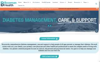 Bozeman Health Diabetes Center + Nutrition Specialists website