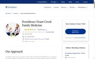 Providence Grant Creek Family Medicine website