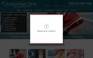 Active Feet Clinic website