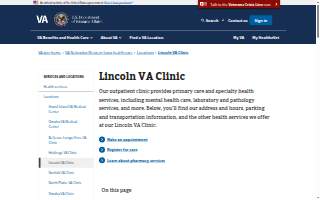 Lincoln VA Clinic website