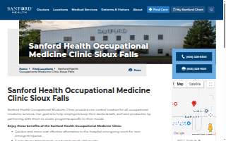 Sanford Health Occupational Medicine Clinic of Sioux Falls website