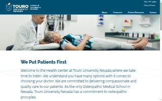 Health Center at Touro University Nevada website