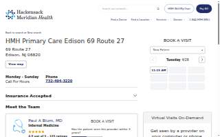 HMH - Primary Care - Edison - 69 Route 27 website