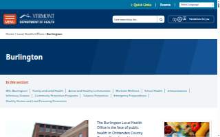 Burlington Local Health Department website