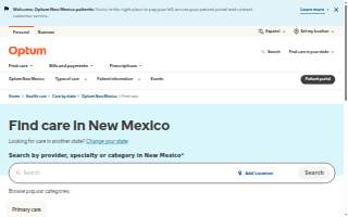 Optum Journal Center Primary Care website