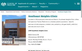 UNM SE Heights Clinic website