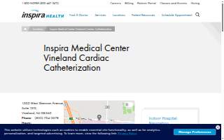 Inspira Medical Center Vineland Cardiac Catheterization website