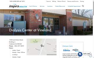 Inspira Kidney Center at Vineland website