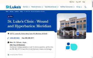 St. Luke's Clinic - Wound and Hyperbarics: Meridian website