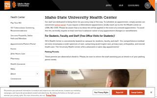 Student Health Center website
