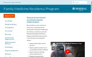 Memorial Family Medicine Center website