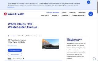 Summit Health - White Plains (formerly Westmed Medical Group) website