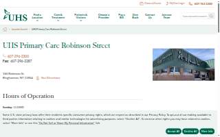 UHS Primary Care Robinson Street website