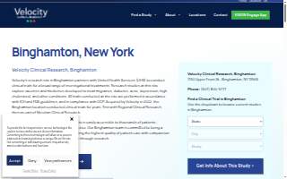 Velocity Clinical Research website
