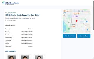 CHI St. Alexius Health Supportive Care Clinic website