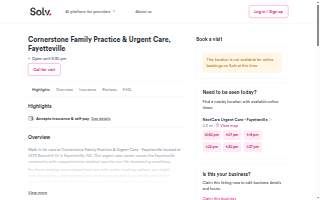 Cornerstone Family Practice and Urgent Care website