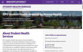 High Point University Student Health Services website