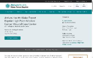 Atrium Health Wake Forest Baptist High Point Medical Center Wound Care Center website