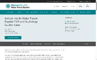 Atrium Health Wake Forest Baptist ENT and Audiology - Quaker Lane website